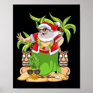 Poster Natal havaiano Mele Kalikimaka Dança Hula Papai No