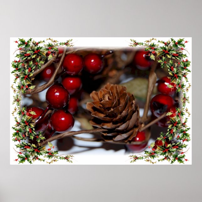 Pôster Natal Holly e Pinecone (Frente)