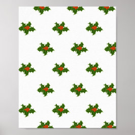 Poster Natal Holly Pattern