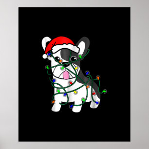 Poster natal ilumina decoração engraçada buldogue fran