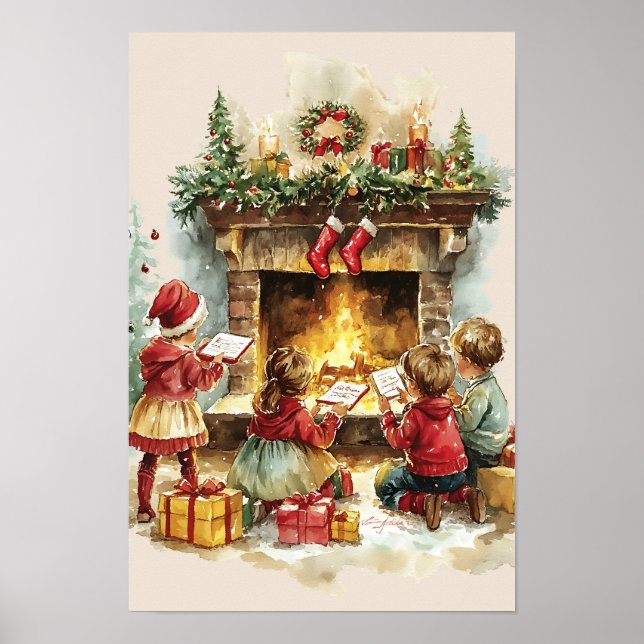 Poster Natal Infantil Vintage Nostálgico (Frente)