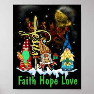Poster Natal Jesus Faith Hope ama Snowman Christian