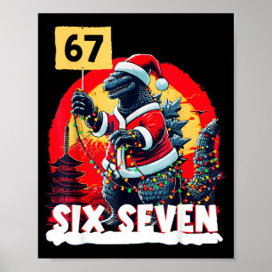 Poster Natal Kaiju 67 Santazilla Monstro Japonês Din