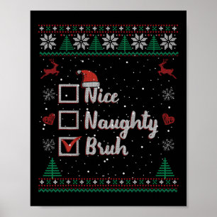 Poster Natal Legal Travesso Irmão Divertido Lista De Nata