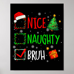 Poster Natal Legal Travesso Irmão Engraçado Lista De Nata