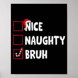 Poster Natal Legal Travesso Irmão Engraçado Lista De Nata
