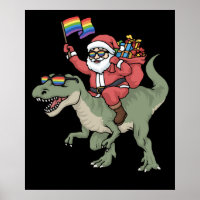 Natal LGBT Papai Noel TRex Rainbow Orgulho gay