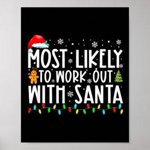 Poster Natal Mais Propenso a se Exercitar com a Família d