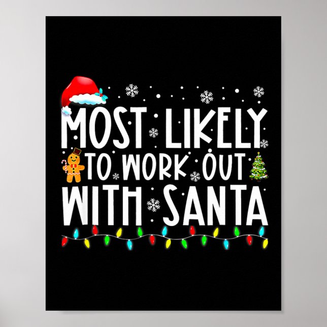Poster Natal Mais Propenso a se Exercitar com a Família d (Frente)