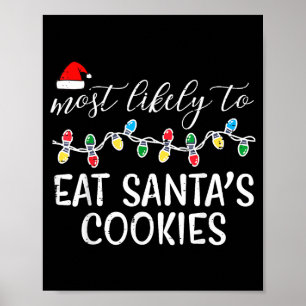 Poster Natal Mais Provável Comer Biscoitos Do Papai Noel