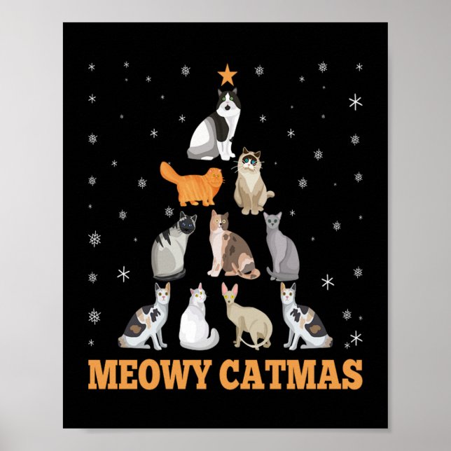 Poster Natal Meowy Catmas Feriado Natal Gift. (Frente)