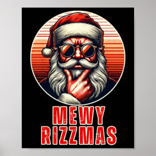 Poster Natal Mewy Rizzmas Engraçado Papai Noel Miando Pia
