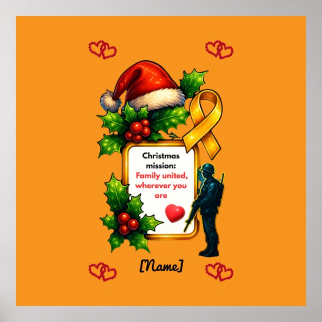 Poster Natal Militar Família Combinando – Cristo (Frente)