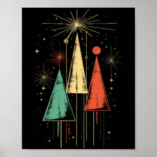 Poster Natal Moderno de Meados do Século