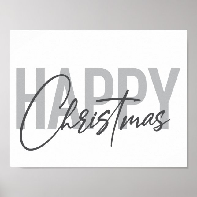 Poster Natal moderno, simples, design urbano Feliz (Frente)