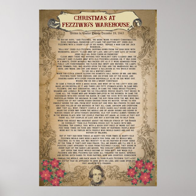 Poster Natal na Carol de Natal do Armazém de Fezzwig | (Frente)