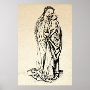 Poster Natal Natividade Madonna e Virgem Infantil Maria