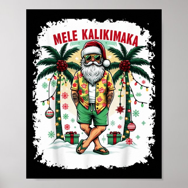 Poster Natal No Havaí Em Julho De Mele Kalikimaka Havaí (Frente)