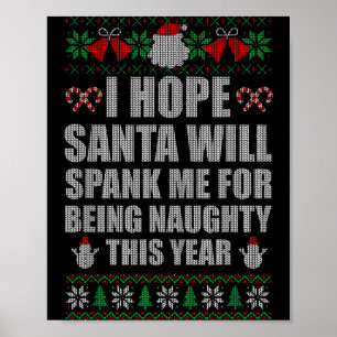 Poster Natal Papai Noel Espanca Travesso Camiseta Feia de