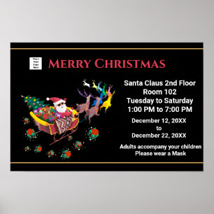 Poster Natal Papai Noel Feriado Horário Personalizar