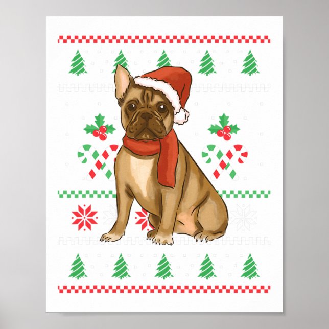 Poster Natal para o Buldogue Francês (Frente)