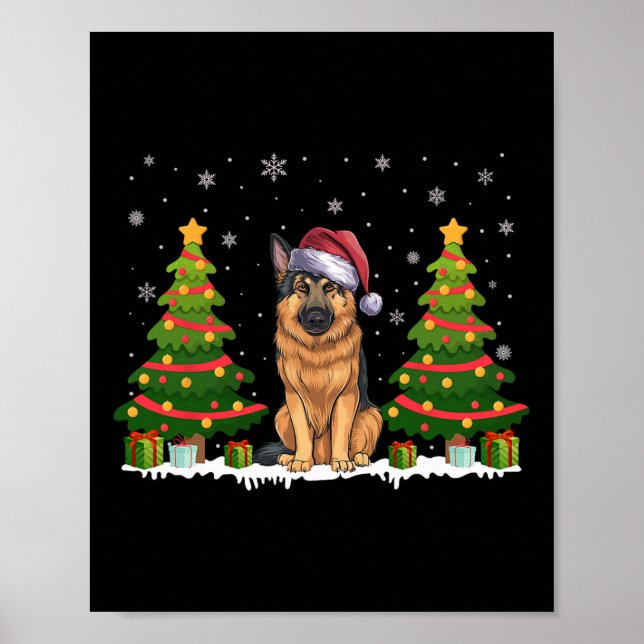 Poster Natal para Papais noeis de Cachorro German shepher (Frente)