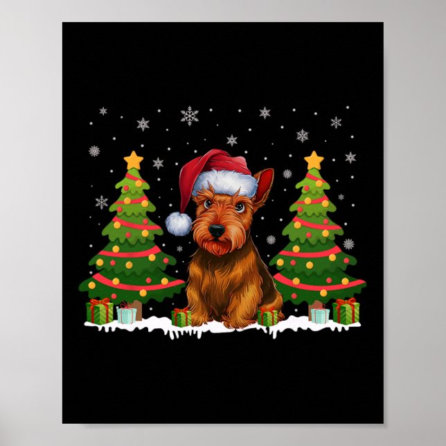 Poster Natal para Papais noeis de Cachorro Terrier escocê (Frente)