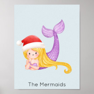 Poster Natal para Papais noeis de Sereia