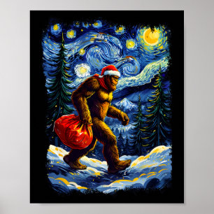 Poster Natal Pé Grande Natal Divertido Sasquatch Acredite