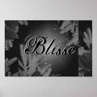 Poster Natal Poinsettia Black E Cinza Bliss II