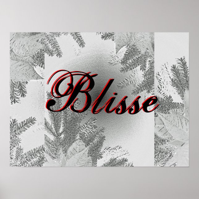 Poster Natal Poinsettia White E Cinza Bliss (Frente)