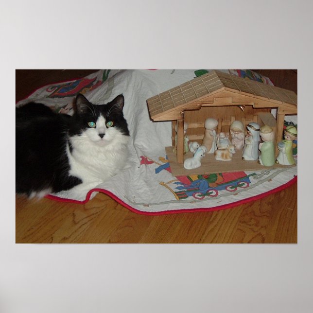 Pôster Natal preto e branco (Frente)