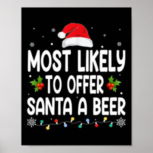 Poster Natal Provavelmente Ofereça Ao Papai Noel Uma Cerv