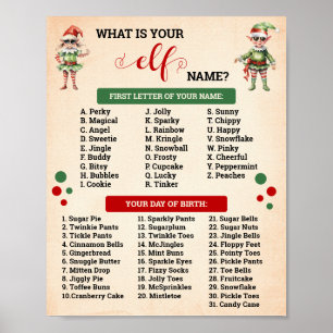 Poster Natal - Qual é o seu sinal do jogo Elf