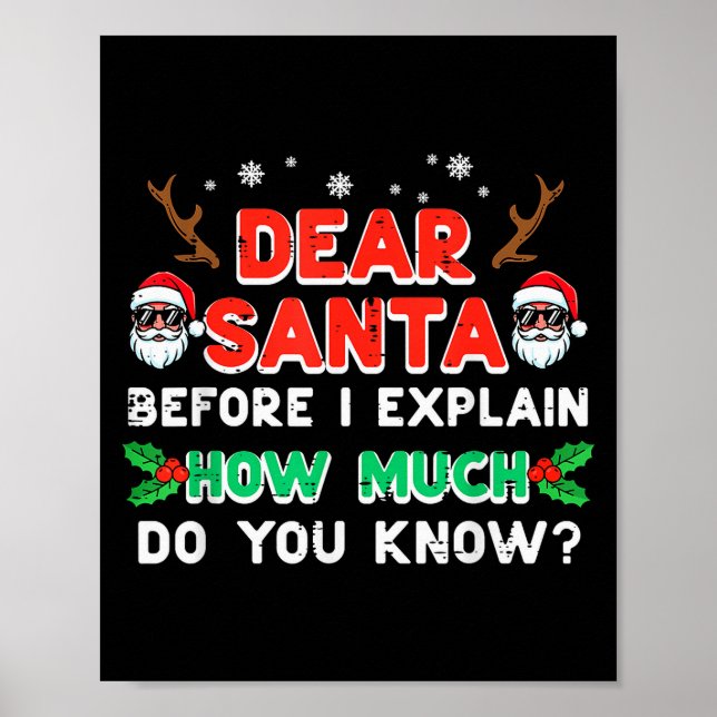 Poster Natal Querido Papai Noel Antes de Explicar Funny X (Frente)