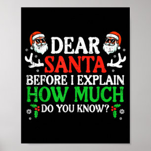 Poster Natal Querido Papai Noel Quanto Você Sabe Xmas Mul