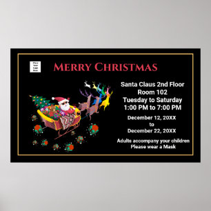 Poster Natal Santa Clause Horas de Férias Personalizam