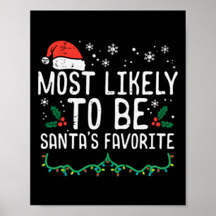 Poster Natal Santas Favoritas Família Xmas Matriz Kids M