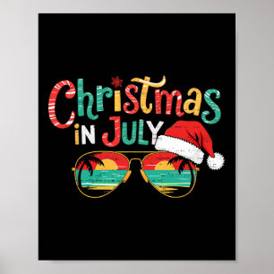 Poster Natal Solitário Em Julho Verão Xmas Férias na Prai
