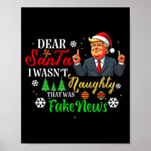 Poster Natal Trump Querido Papai Noel Notícias Falsas Div