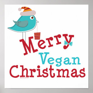 Pôster Natal Vegan Feliz