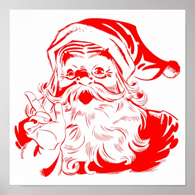 Poster Natal Vermelho e Branco (Frente)