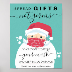 Poster Natal veste um sinal de segurança com Papais noei