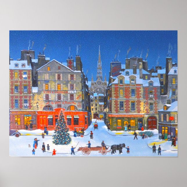 Poster Natal vintage de feriados (Frente)