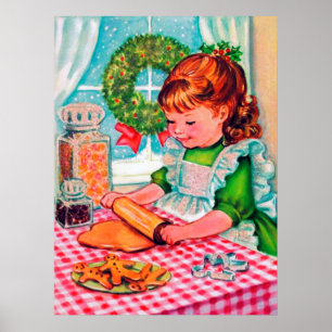 Poster Natal vintage de férias