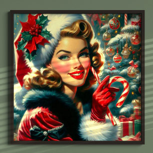 Poster Natal vintage Girl