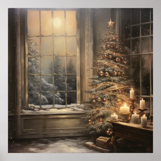 Poster Natal vintage Noturno (Frente)