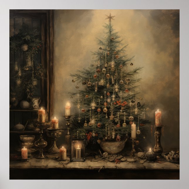 Poster Natal vintage Noturno (Frente)