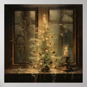 Poster Natal vintage Noturno