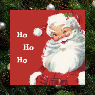 Poster Natal vintage, pisc alegre de Papai Noel